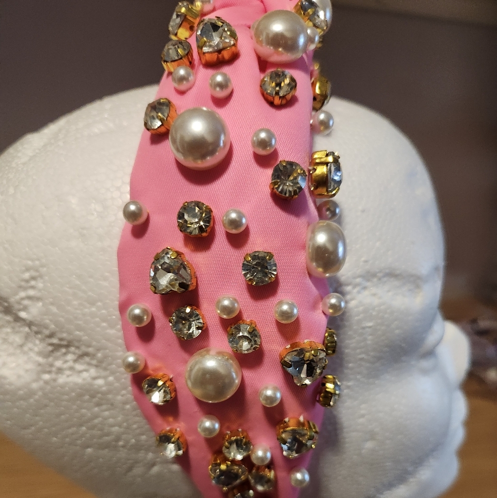 Lele SADOUGHI × Stoney Clover Bubvlegum Pink Embellished Headband - Picture 5 of 6